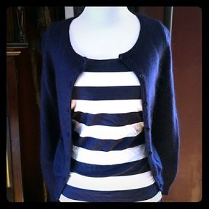 SOLD - H&M navy blue angora cardigan